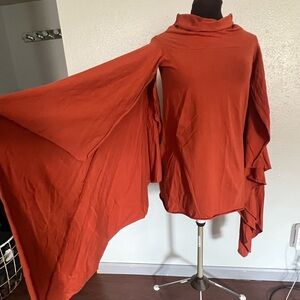 Rust Orange Bell Sleeve (Fairy wing) Dress
